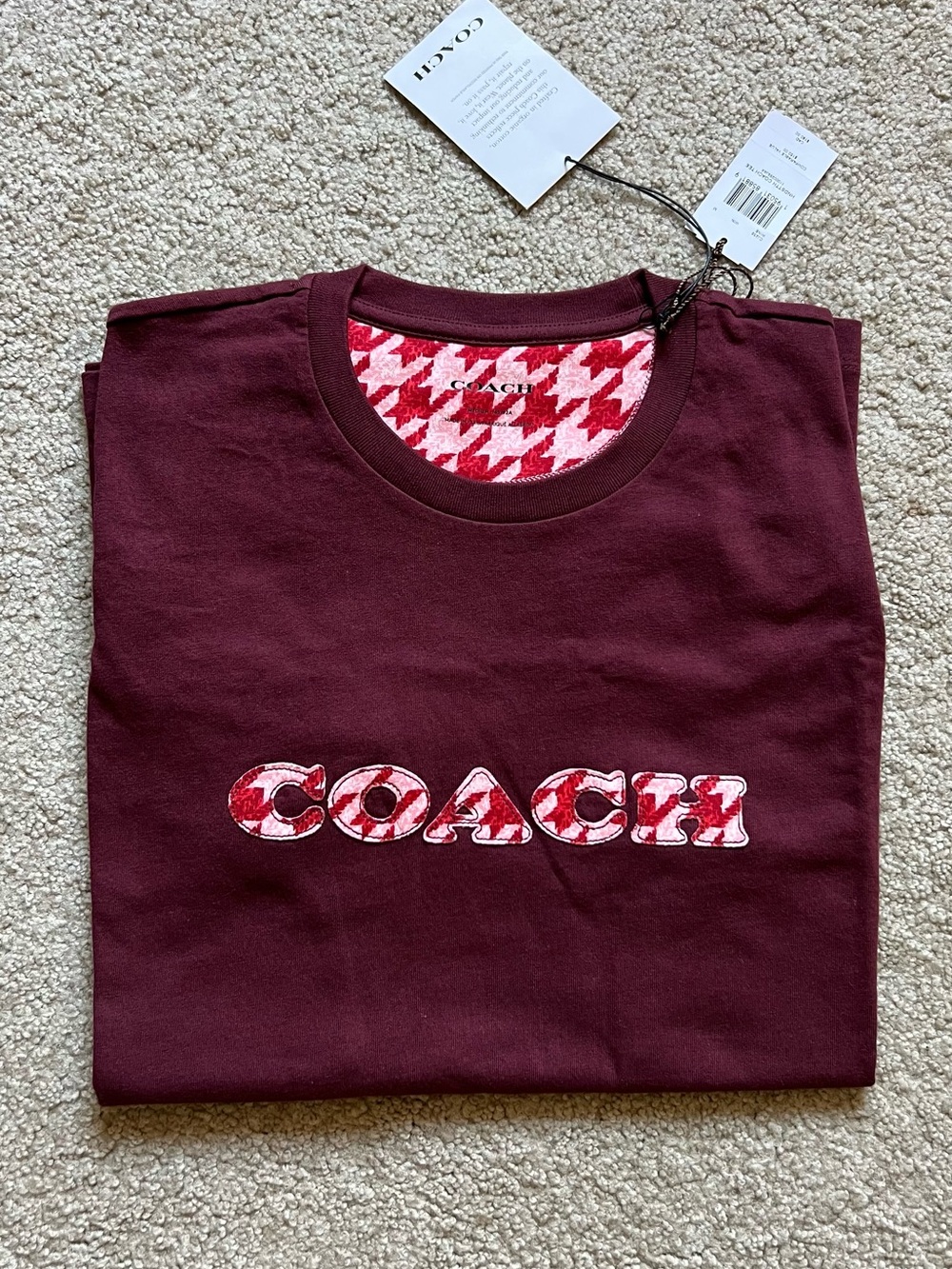 Coach woman T-shirt with Red-Pink Logo size M